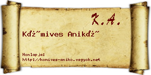 Kőmives Anikó névjegykártya